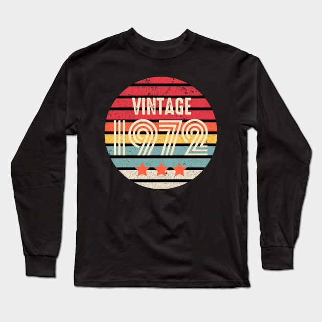 Retro Vintage 1972 Long Sleeve T-Shirt by MManoban